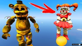АНИМАТРОНИКИ FNAF - ГОЛДЕН ФРЕДДИ СПАСАЕТ БЕЙБИ - СТРАШИЛКА - НЕ СМОТРИ  ГТА МОДЫ -  GTA 5 MODS