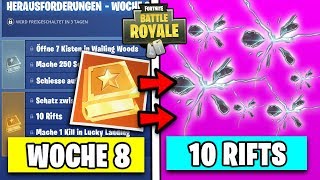 Fortnite 10 RIFTS an verschiedenen Rift Spawnpunkte ⭐ LÖSUNG für WOCHE 8 - Season 5 Aufgaben Deutsch
