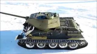 ТАНК Т 34-85 на дистанционном управлении. зимой. Испытание.СМОТРЕТЬ ВСЕМ!!! Крутое видео