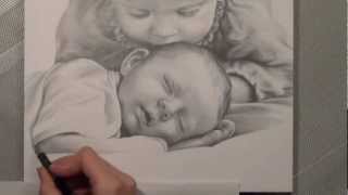 Kinder - Bleistiftportrait. Realistisch Zeichnen. speed painting.Portrait drawing. Painting.