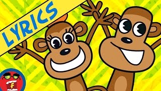 Five Little Monkeys | Fredbot Nursery Rhymes | Lyric Video! (Lucy the Dinosaur)