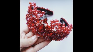 Корона из бусин и камней 2 часть/Crown of beads and stones 2 part
