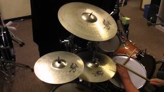 HD VIDEO PAISTE 402 cymbal set 20" Ride; 14" Hi Hat; 12" Splash