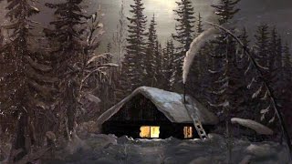 Избушка,зимняя тайга,парный поход