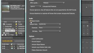 Операция экспорта клипа в Adobe After Effects CS4