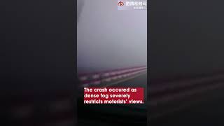 Car CRUSHED Between Two Trucks on Highway