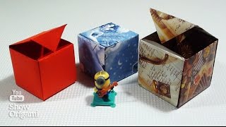 #Коробка #кубик из бумаги с крышкой