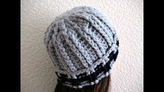 Crochet beanie hat crochet tutorial adults unisex Ladies Mens- Designed by Happy Crochet Club