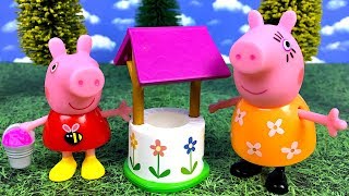 UNBOXING PEPPA PIG MAKES A WISH - WISHING WELL STORY IN THE SECRET GARDEN - PEPPA WANTS TO BE BIG