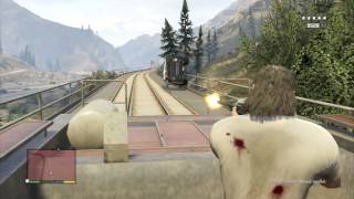 GTA V - Тревор устраивает мясо на поезде (5 звезд)