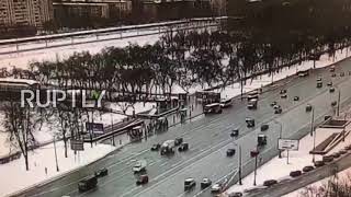 Russia: Shocking moment bus ploughs into Moscow underground passage