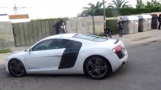 Driving Lionel Messi Audi R8 in the streets SOUND!
