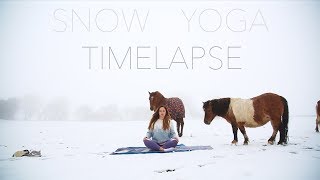 SNOW YOGA WITH THE HORSES | SELF PRACTICE TIME LAPSE