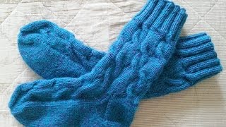 Обалденные вязаные спицами носки с "косами" и удлиненной голенью! Мастер-класс. Часть 1.