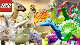 DINOSSAUROS VS DINOSSAUROS MUTANTES - LEGO Jurassic World | JURASSIC BATTLES #10