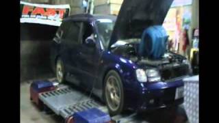 Subaru Legacy BH5 twin turbo being mapped on rolling road 330hp