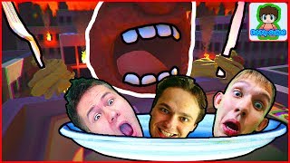 Нас Съел Макаронный монстр overcooked готовка челлендж  От Фаника #1. для детей.