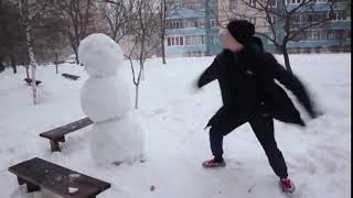Как отп٭здить снеговика! Ахаха! Смешные видео 2016! Короткие видео приколы 2018!