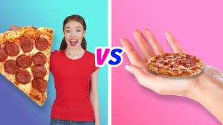 TANTANGAN MAKANAN BESAR VS KECIL || Tantangan Kecil dan Besar Tahun Ini oleh 123 GO Like!
