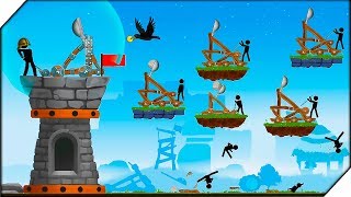 СТИКМЕН С КАТАПУЛЬТОЙ - Игра The Catapult Новая катапульта и броня. Игры для андроид