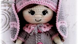 Амигуруми: схема Пупс в костюме зайки. Игрушки вязаные крючком - Free crochet patterns.