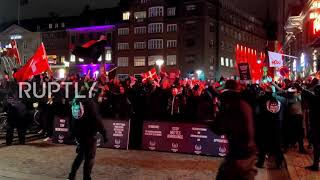 Denmark: 'Men in Black' hold anti-COVID restrix demo in Copenhagen