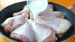 【小穎美食】牛奶倒入雞腿裡面，真厲害，老保姆拿手絕活，外酥里嫩太香了