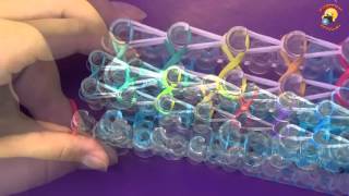 Браслеты Двойная Бесконечность  Плетение из Резинок Rainbow Loom   Bracelet Infinity gums lesson
