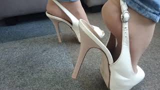 White slingbacks shoeplay short promo