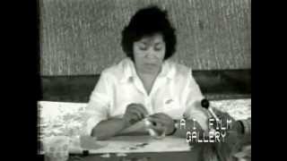 Audrey Pawis, Making quill pens, 1976, Chippewa, Ojibway, Saulteaux