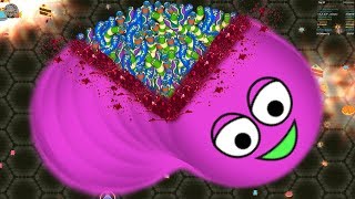 Wormate.io 1 Giant Monster Worm vs. 27722772 Invasion Worms | Wormateio Best Trolling Gameplay Ever!