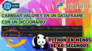 + ¿Cambiar valores en un Dataframe con un diccionario? | replace | Menos de 60 segundos | Shorts