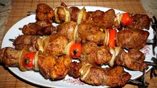 Шашлык на вертеле в домашних условиях. Shish kebab (shashlyk) in rotisserie