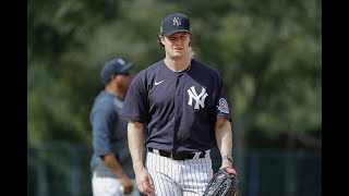 Yankees’ Gerrit Cole throws spring training BP