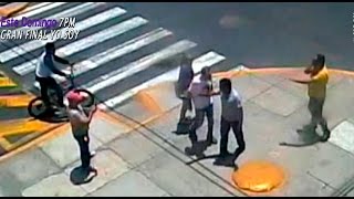Cámaras de vigilancia capta batalla campal en plena vía pública