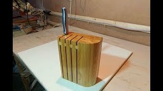 Удобный и практичный кухонный держатель для ножей из натурального дерева