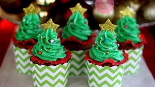 How to Make EASY Christmas Tree Cupcakes!