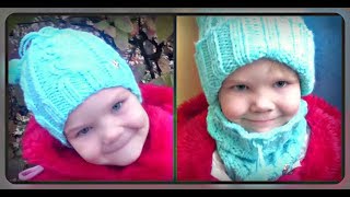 Шапка и снуд - два в одном, вязание спицами