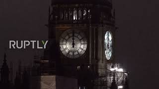 UK: Big Ben clock strikes midnight as Londoners welcome in New Year