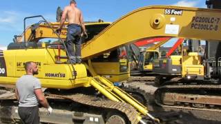 Установка длинной стрелы KOMATSU