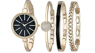 Anne Klein Women's Bangle Watch and Bracelet Set