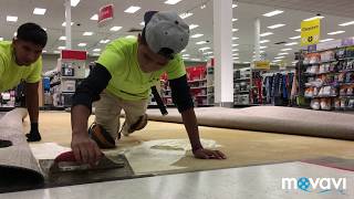 Así se instala alfombra en Usa (chapines trabajando )