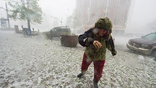 Crazy golf ball sized hailstorm hit Australia! Broken glass! Cars are damaged!