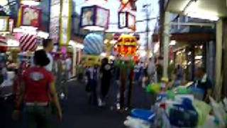 Misawa Japan Street Festival Walking down White pole road