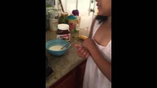 Banana, Nutella Waffles Milannie