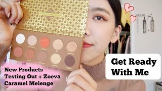 和我一起化妆准备 聊天+新品上脸试试水✌️ |Get Ready With Me New Products ｜Zoeva Caramel Melange . Smashbox Driver seat