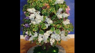 Сирень из бисера, трехцветная. // Часть 3/5. // Мастер-класс. //Lilac Bead.