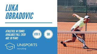 Luka Obradovic - College Tennis Recruiting Fall 2020
