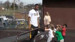 WVU basketball players visit Morgantown ELF 4-14-14
