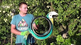 ПОПУГАЙ из автомобильной покрышки / Как сделать попугая из покрышки